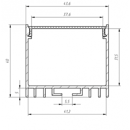 Aluminum profile LS40 LP Aluminum profile LS40 LP