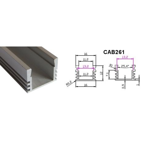 Профиль алюминиевый CAB261-AL