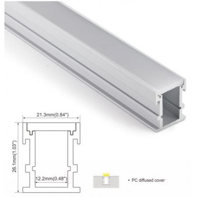 Aluminum profile LP-SALP034 LDLZ (in slats of 2m)