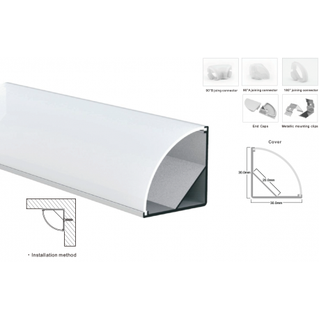 Aluminum corner profile LP-SL090A