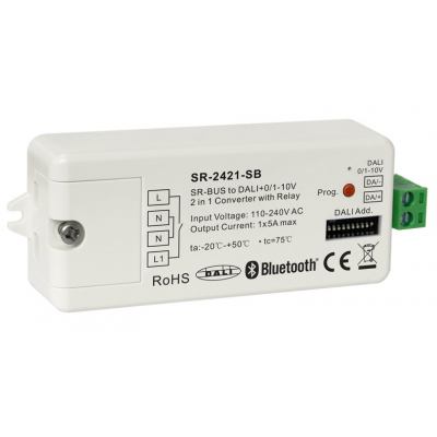 Converter-gateway SR-2421-SB (Bluetooth+RF to DALI+1-10V) Converter-gateway SR-2421-SB (Bluetooth+RF to DALI+1-10V)