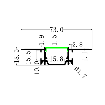 LP-SPL082B -1м. ал. профиль (33,0 х18,5 х 73,0 мм)