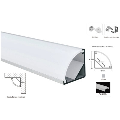 Aluminum profile LP-SL054 -1m. (2m lamella)