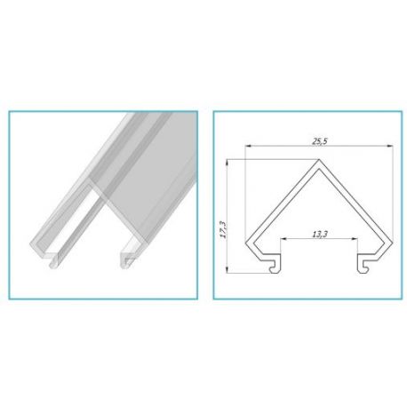 Matte diffuser RCU "corner" for LCU LP profile Matte diffuser RCU "corner" for LCU LP profile