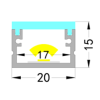 Рассеиватель матовый LP-2015D-1м. (3м. ламель)